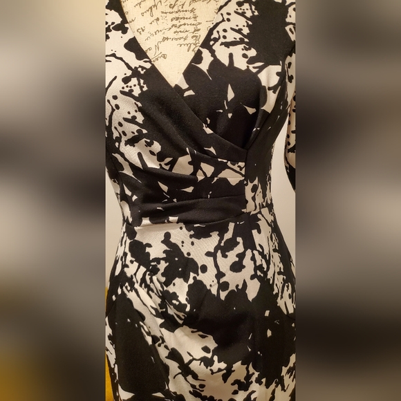 Elegant Black and White Midi Dress - Picture 5 of 11